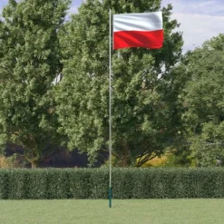 vidaXL Flag & Vindposer^Polen flag og flagstang 6,23 m aluminium