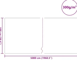 vidaXL Haveduge^Pool Fleece Grå 1 x 50 m Polyester og bomuld
