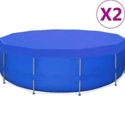 Outlet poolovertræk 2 stk. 460 cm 90 g/m² PE rundt - Poolovertræk Pool- & Spatilbehør