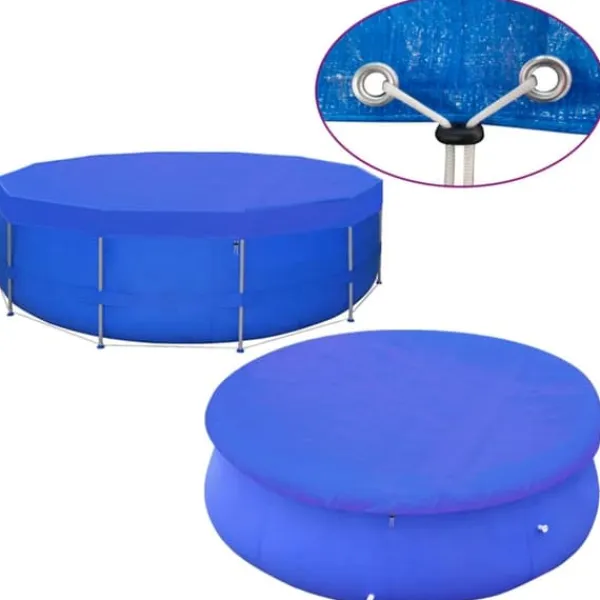 Outlet poolovertræk 2 stk. 460 cm 90 g/m² PE rundt - Poolovertræk Pool- & Spatilbehør