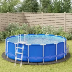 vidaXL Pool- & Spatilbehør^poolunderlag Ø458 cm polyester-geotekstil lysegrå - Poolovertræk