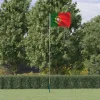 vidaXL Flag & Vindposer^Portugal flag og flagstang 5,55 m aluminium