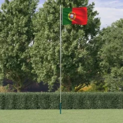 Portugal flag og flagstang 6,23 m aluminium Flag & Vindposer