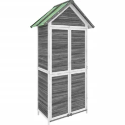 vidaXL Skure, Garager & Carports^redskabsskur til haven 89x52,5x175 cm massivt fyrretræ grå - Skure & Redskabsskure