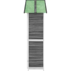 vidaXL Skure, Garager & Carports^redskabsskur til haven 89x52,5x175 cm massivt fyrretræ grå - Skure & Redskabsskure