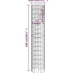 Discount rundt gabion-havebede 3 stk. Ø30x150 cm galvaniseret stål - Plantekrukker Krukker & Plantebeholdere