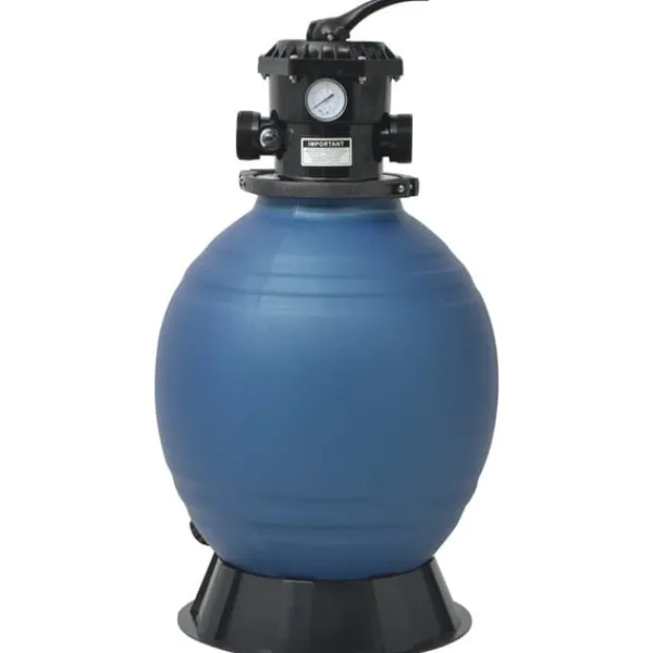 vidaXL Pool- & Spatilbehør^sandfilter til pool multiventil med 6 indstillinger blå 460 mm