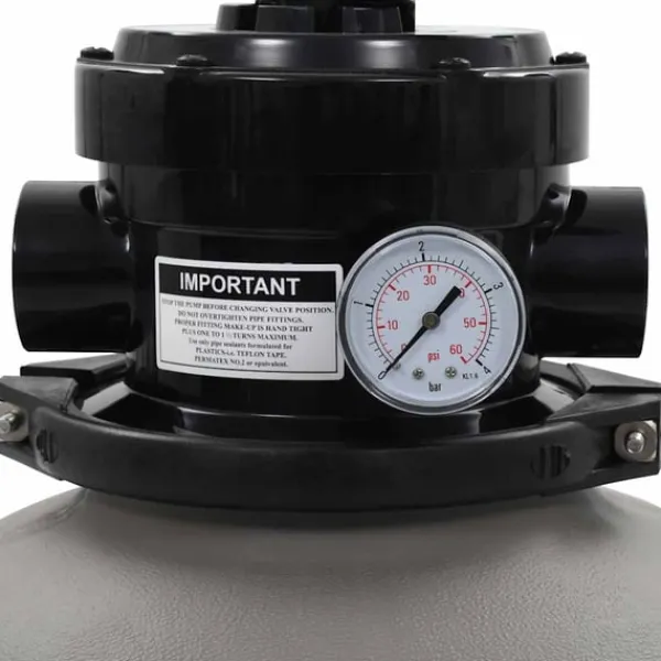Discount sandfilter til pool multiventil med 4 indstillinger grå 350 mm Pool- & Spatilbehør