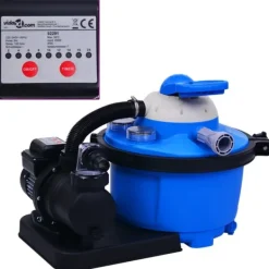 vidaXL Pool- & Spatilbehør^sandfilterpumpe med timer 450 W 25 l