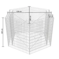 Discount sekskantet gabion-højbed 160x134x100 cm - Plantekrukker Krukker & Plantebeholdere