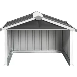 vidaXL Skure, Garager & Carports^skur til robotplæneklipper 92x97x63 cm galvaniseret stål grå - Skure & Redskabsskure