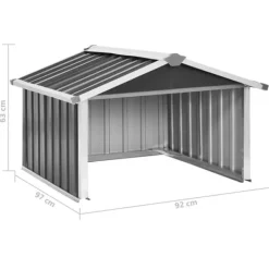 vidaXL Skure, Garager & Carports^skur til robotplæneklipper 92x97x63 cm galvaniseret stål grå - Skure & Redskabsskure