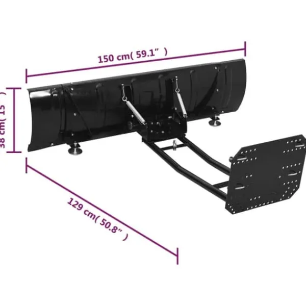 Clearance sneplov til ATV 150x38 cm sort - Sneskovle Snerydning