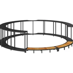 Sale spakant med opbevaring og trætrin polyrattan sort Spa & Udendørsbad