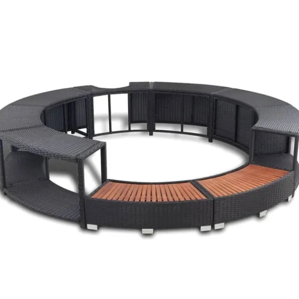 Hot spakant polyrattan sort Spa & Udendørsbad