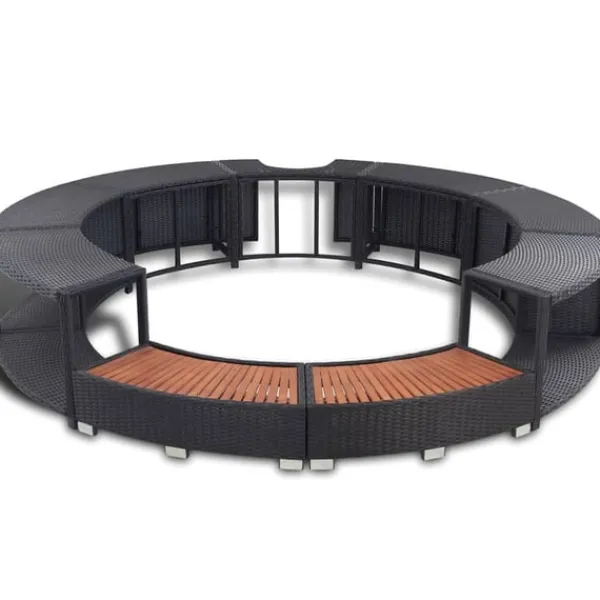 Hot spakant polyrattan sort Spa & Udendørsbad