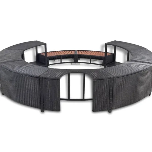 Hot spakant polyrattan sort Spa & Udendørsbad