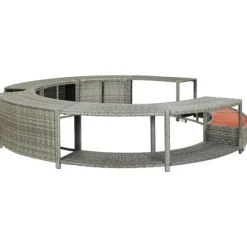 vidaXL Spa & Udendørsbad^spakant polyrattan grå