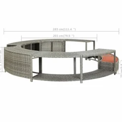 vidaXL Spa & Udendørsbad^spakant polyrattan grå