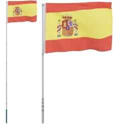 Best Spanien flag og flagstang 5,55 m aluminium Flag & Vindposer