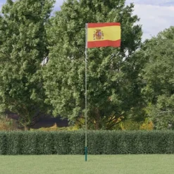 Best Spanien flag og flagstang 5,55 m aluminium Flag & Vindposer
