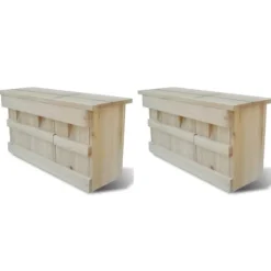Hot spurvehuse 2 stk. træ 44 x 15,5 x 21,5 cm - Fuglehuse Til Fugle & Småvildt