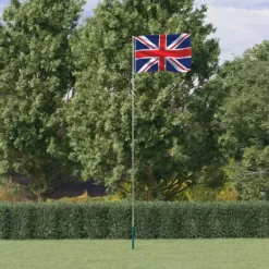 Storbritannien flag og flagstang 5,55 m aluminium - Flag & vimpler Flag & Vindposer