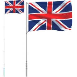 Storbritannien flag og flagstang 5,55 m aluminium - Flag & vimpler Flag & Vindposer