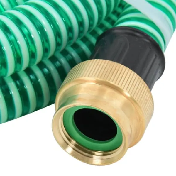 vidaXL Vanding^sugeslange med messingkoblinger 1,1" 20 m PVC grøn - Haveslanger