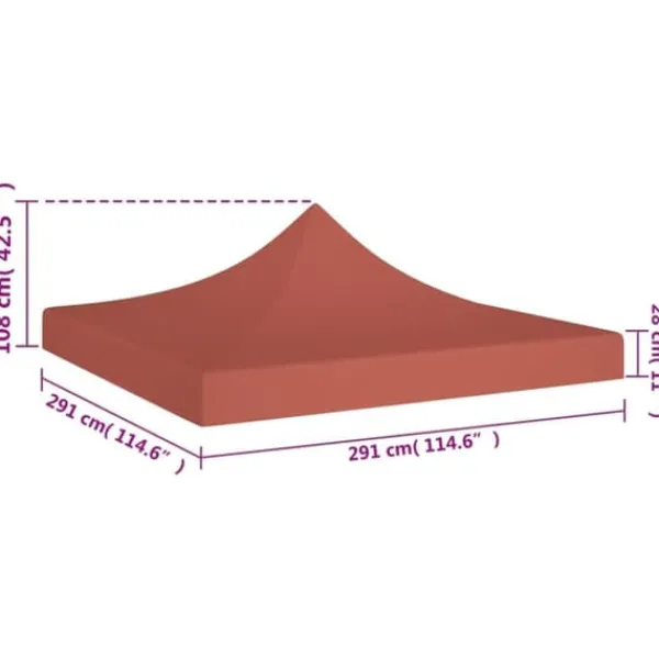 Discount tag til festtelt 3x3 m 270 g/m² terrakotta - Festtelte & havepavilloner – tage Telte & Lysthuse