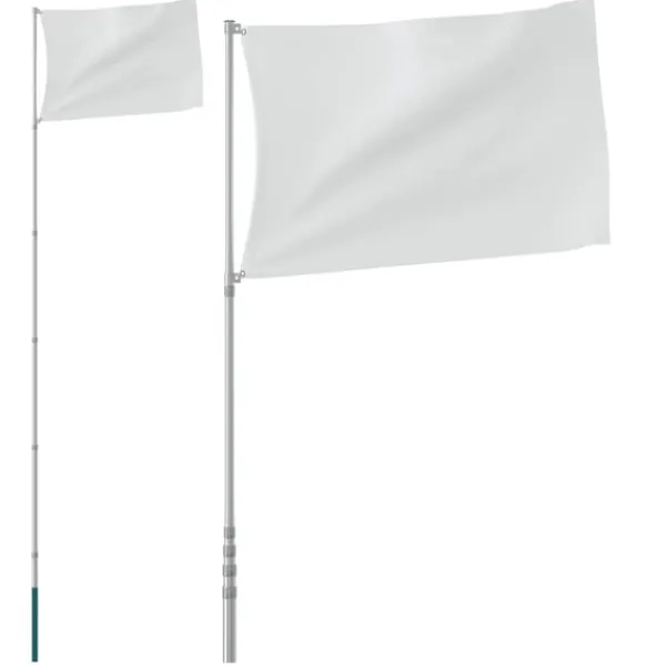 vidaXL Flag & Vindposer^teleskopflagstang 5,5 m aluminium sølvfarvet