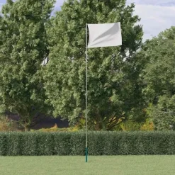 vidaXL Flag & Vindposer^teleskopflagstang 5,5 m aluminium sølvfarvet