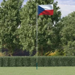 vidaXL Flag & Vindposer^Tjekkiet flag og flagstang 6,23 m aluminium - Flag & vimpler