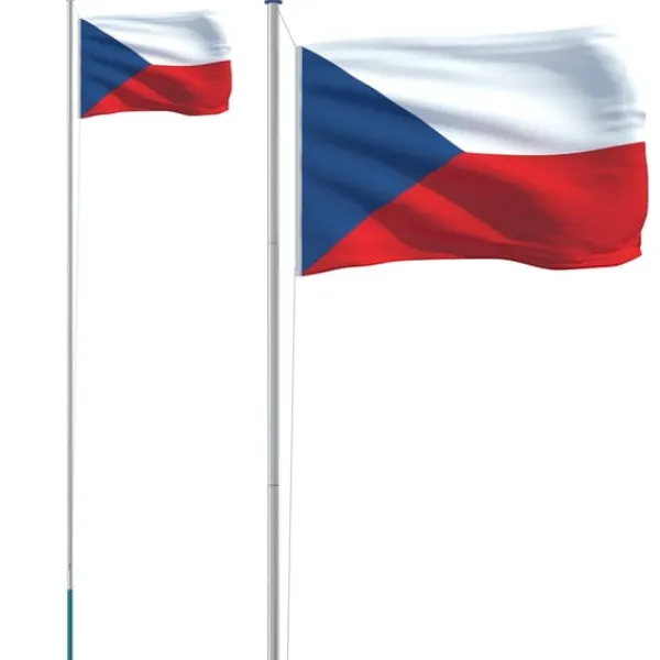 vidaXL Flag & Vindposer^Tjekkiet flag og flagstang 6,23 m aluminium