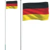 Tyskland flag og flagstang 6,23 m aluminium Flag & Vindposer