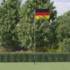 vidaXL Flag & Vindposer^Tyskland flag og flagstang 5,55 m aluminium - Flag & vimpler