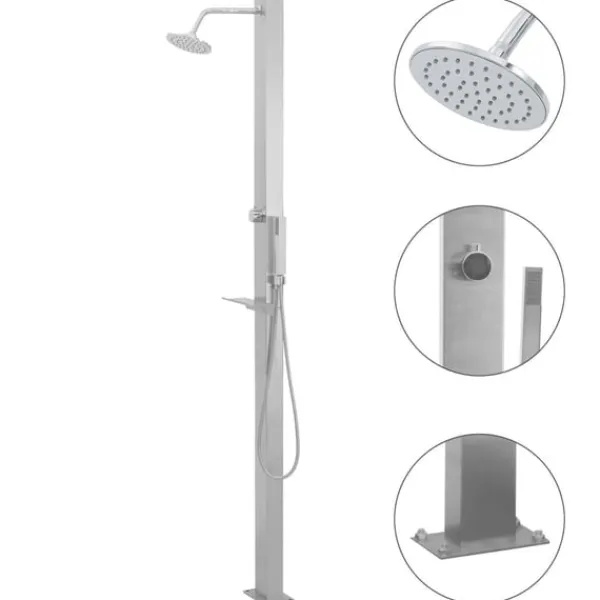 Hot udendørsbruser lige design rustfrit stål Spa & Udendørsbad