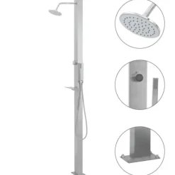vidaXL Pool- & Spatilbehør^udendørsbruser lige design rustfrit stål - Pool & spa – tilbehør