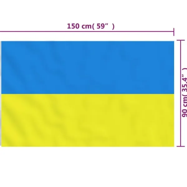 New Ukraine flag med messingøjer 90x150 cm Flag & Vindposer