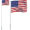 vidaXL Flag & Vindposer^USA flag og flagstang 5,55 m aluminium