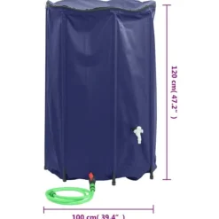 vidaXL Regntønder^vandtank med hane sammenfoldelig 1000 l PVC - Vandingsartikler