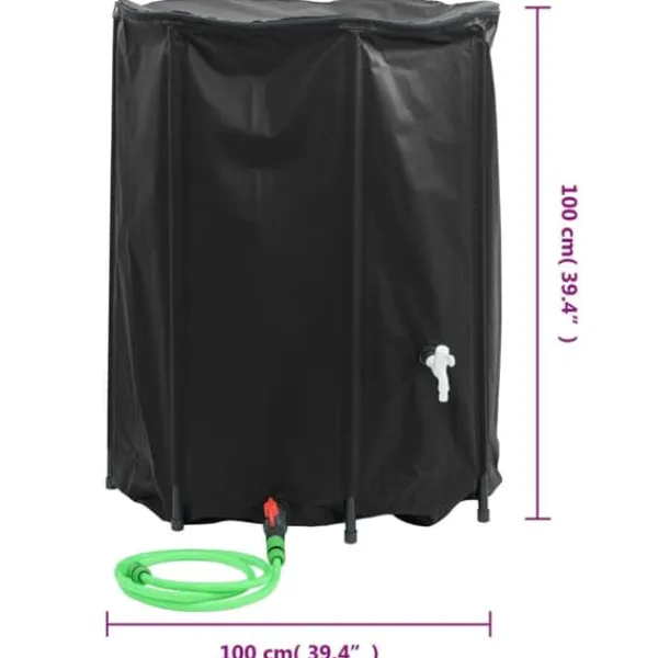 vidaXL Regntønder^vandtank med hane sammenfoldelig 750 l PVC - Vandingsartikler