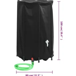vidaXL Regntønder^vandtank med hane sammenfoldelig 500 l PVC - Vandingsartikler