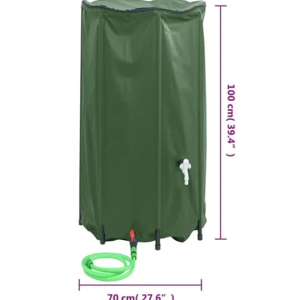 vandtank med hane sammenfoldelig 380 l PVC - Vandingsartikler Regntønder