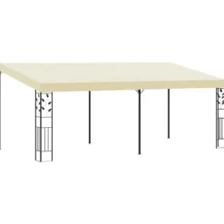 vidaXL Telte & Lysthuse^vægmonteret pavillon 6x3x2,5 m cremefarvet - Festtelte & havepavilloner