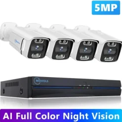 Sikkerhedsmonitorer & Videokameraer^Videoovervågningskamera, 4K opløsning, farvenatvision, , 3T（户外运动）, 4 Camera 5MP