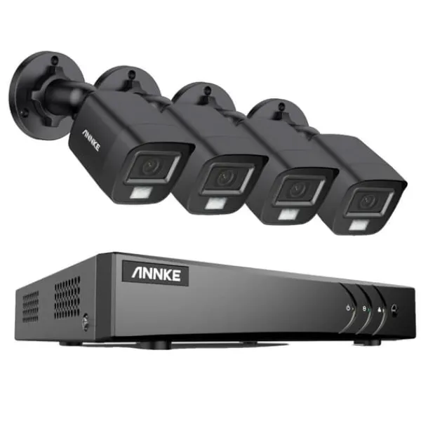Sikkerhedsmonitorer & Videokameraer^Videoovervågningssystem, 8CH, 5MP opløsning, 30m kabel længde,8CH DVR 4Pcs Kits-a, 4T