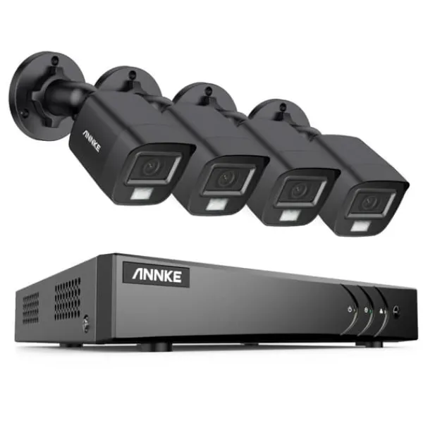 Sikkerhedsmonitorer & Videokameraer^Videoovervågningssystem, 8CH, 5MP opløsning, 30m kabel længde,8CH DVR 4Pcs Kits-a, 4T