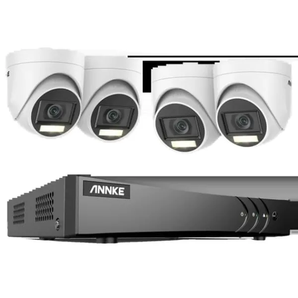 Outlet Videoovervågningssystem, 8CH, 5MP opløsning, 30m kabel længde,4T, 8CH DVR 4Pcs Kits-b Sikkerhedsmonitorer & Videokameraer