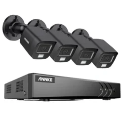 Outlet Videoovervågningssystem, 8CH, 5MP opløsning, 30m kabel længde,2T, 8CH DVR 4Pcs Kits-b Sikkerhedsmonitorer & Videokameraer